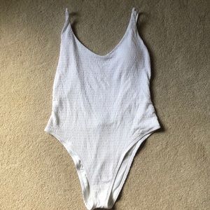 Aerie one piece white ruffled swimsuit large